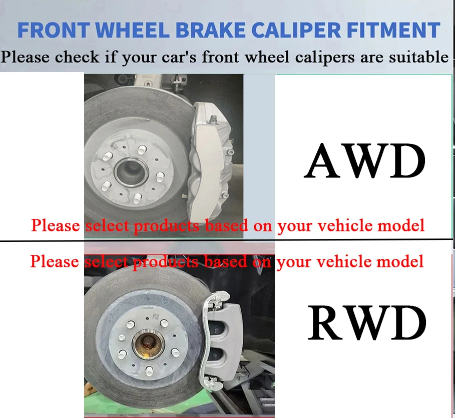 Fit for Tesla Model Y Juniper 2025 2026 Accessories RWD AWD Brake Caliper Covers 4pcs/set Rear All Wheel Drive 18 19 20in Wheels