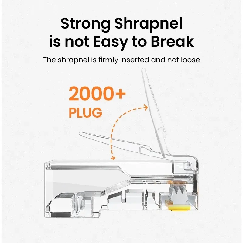 CAT6 RJ45 Connectors Network Cable Modular Plug Network Adapters Ethernet Wire Line Converter for PC Hardware Cables Accessories