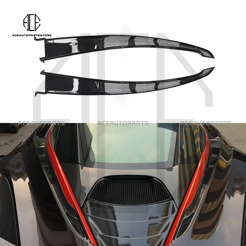 

Dry Carbon Fiber Tail Hood Air Intakes For McLaren 720S Car Rear Fenders Upper Air Vent Mesh Car Decoration OEM Style