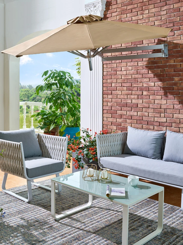 Half umbrella against the wall Parasol Wall telescopic umbrella Outdoor small does not occupy the ground Balcony Side unilateral
