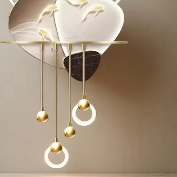 

Stone Arrangement: LED wall lamps for the living room, background wall grille, high-end three-dimensional LED wall lamps, entran