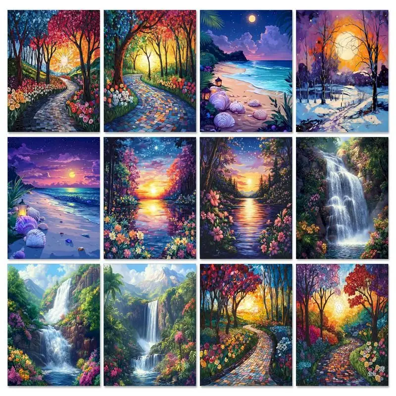 

GATYZTORY DIY Oil Painting By Number Handpainted On Canvas Frameless Pictures By Numbers Acrylic Paint For Home Decor 40x50cm