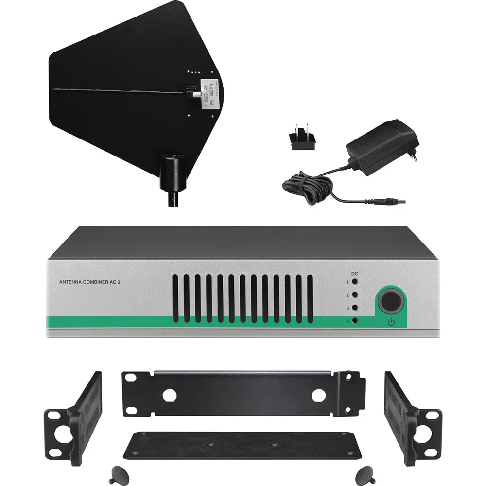 Active Antenna Combiner with DC Power Distribution In-Ear Surveillance System Transmitters for Sennheiser AC3 Antenna Booster