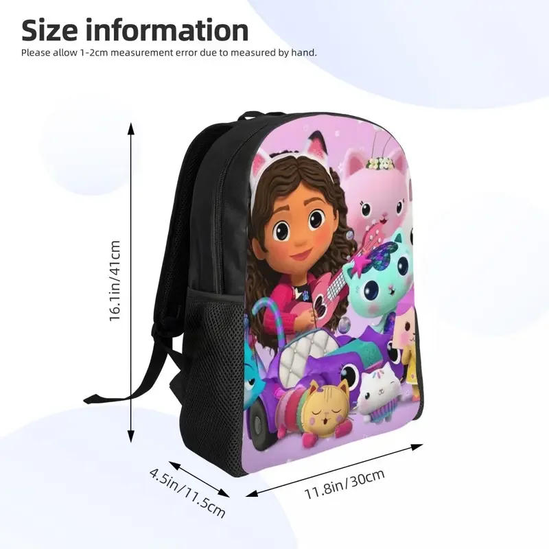 Cartoon Gabbys Dollhouse Travel Backpack Women Men School Computer Bookbag Gabby Mercat College Student Daypack Bags