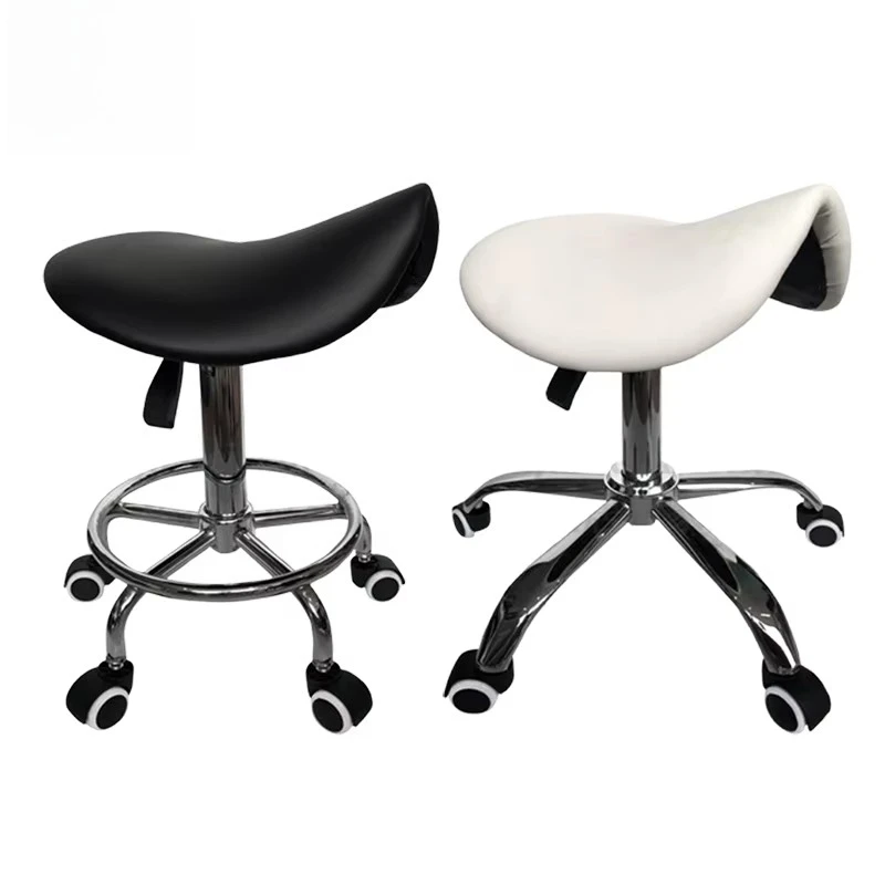 Professional Ergonomic PU Leather Dental Saddle Chair Twin Dentist Saddle Stool Mobile Dentist Stool for Clininc Hospital