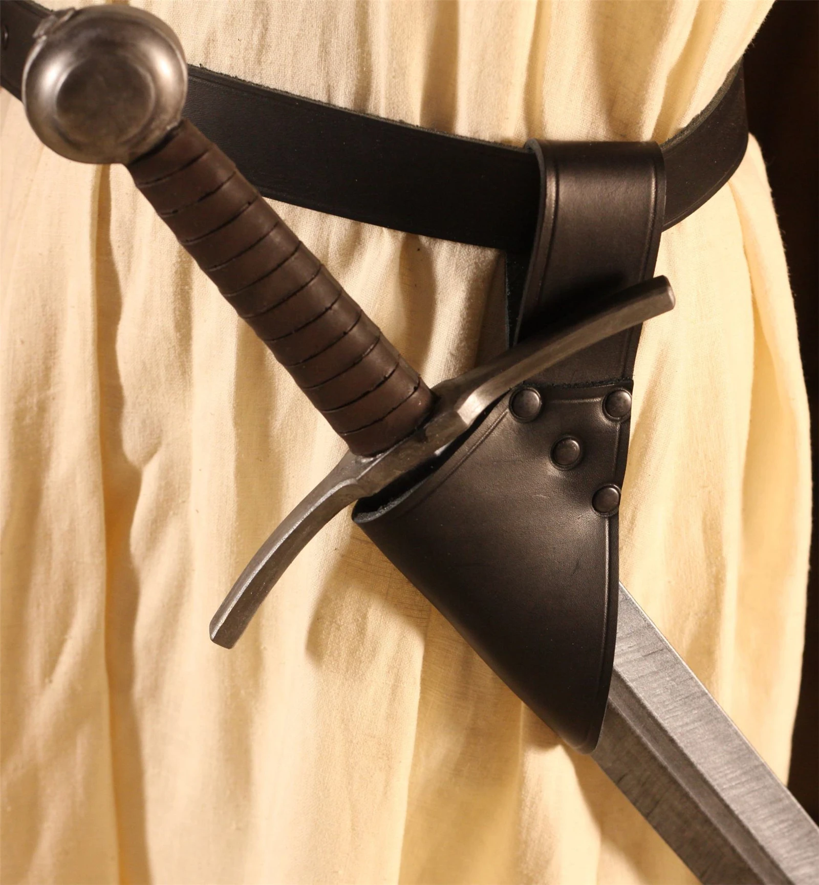 Cinturón de espada de cuerda ajustable Medieval, cinturón de soporte para espada, cinturón renacentista de cuero de rana para caballero guerrero pirata