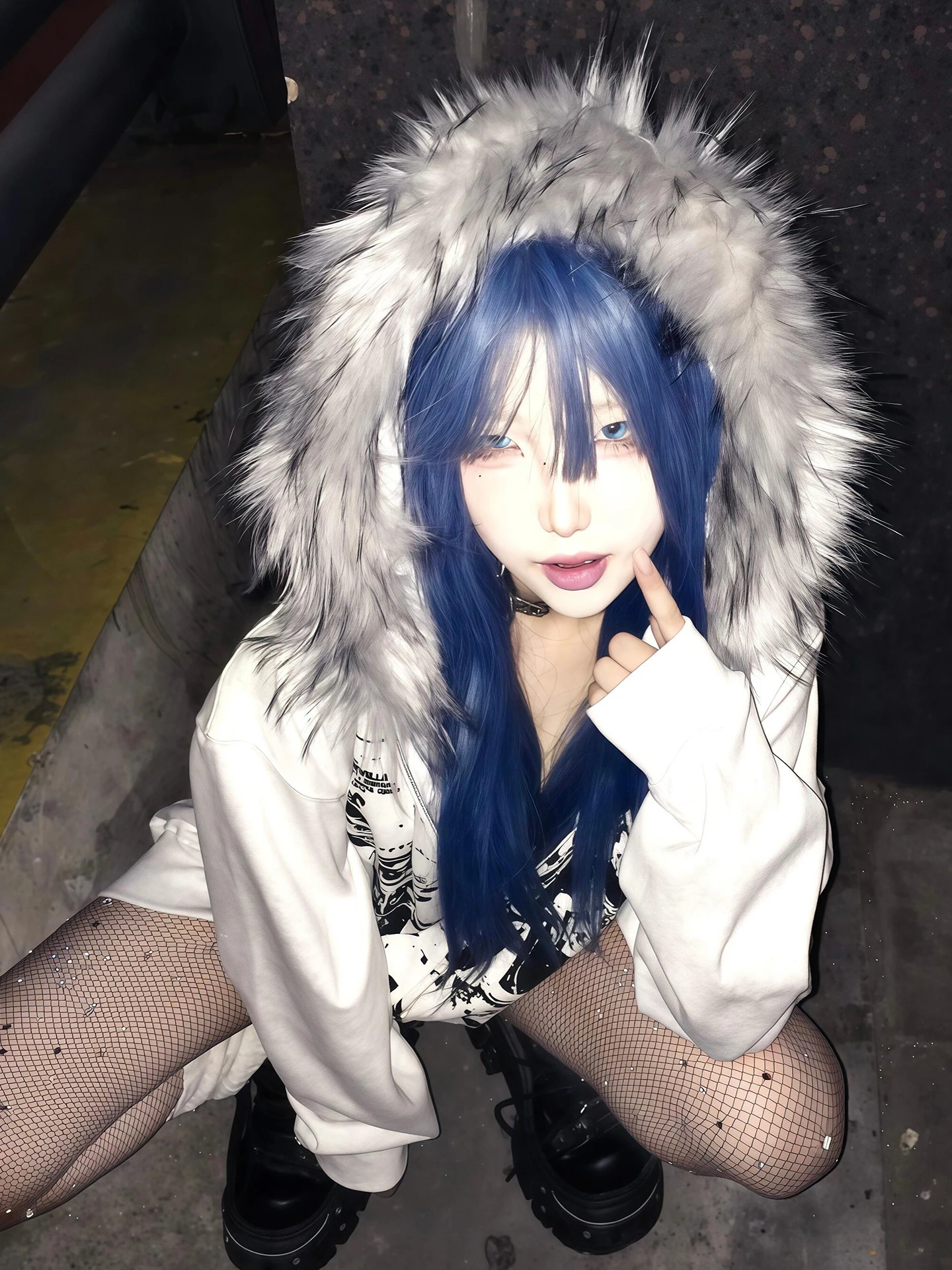 Americké vintage kabáty z umělé kožešiny s kapucí, dámské mikiny s kapucí a gotický styl Harajuku, punk, emo, mikiny a bunda - náhled 4