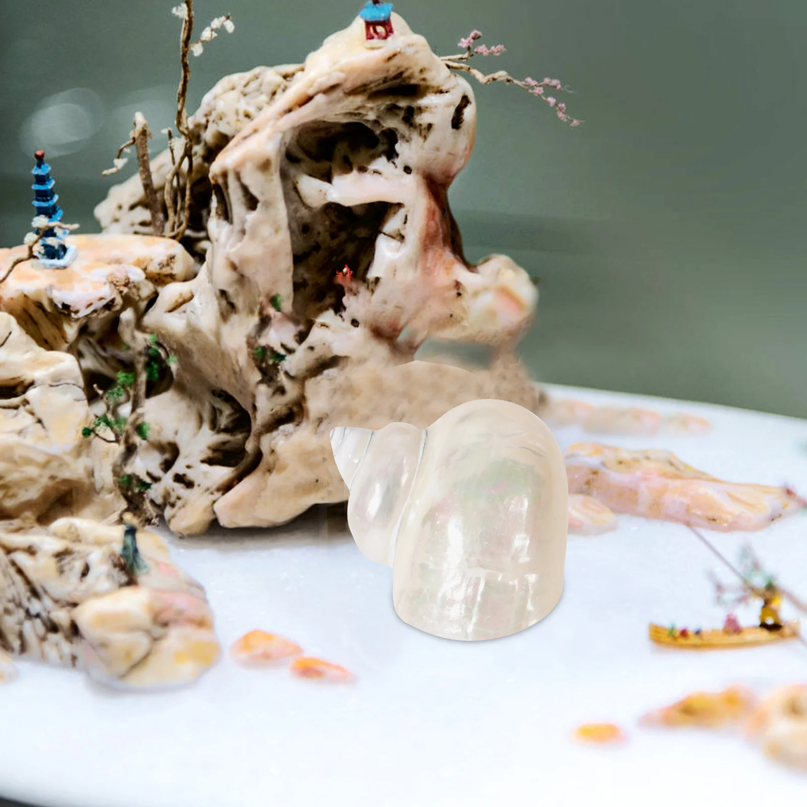 

Night Glow Sea Conch Shell Handcrafted Hermit Crab Habitat Fish Tank Decoration Desktop Mini Landscape DIY Craft Accessory