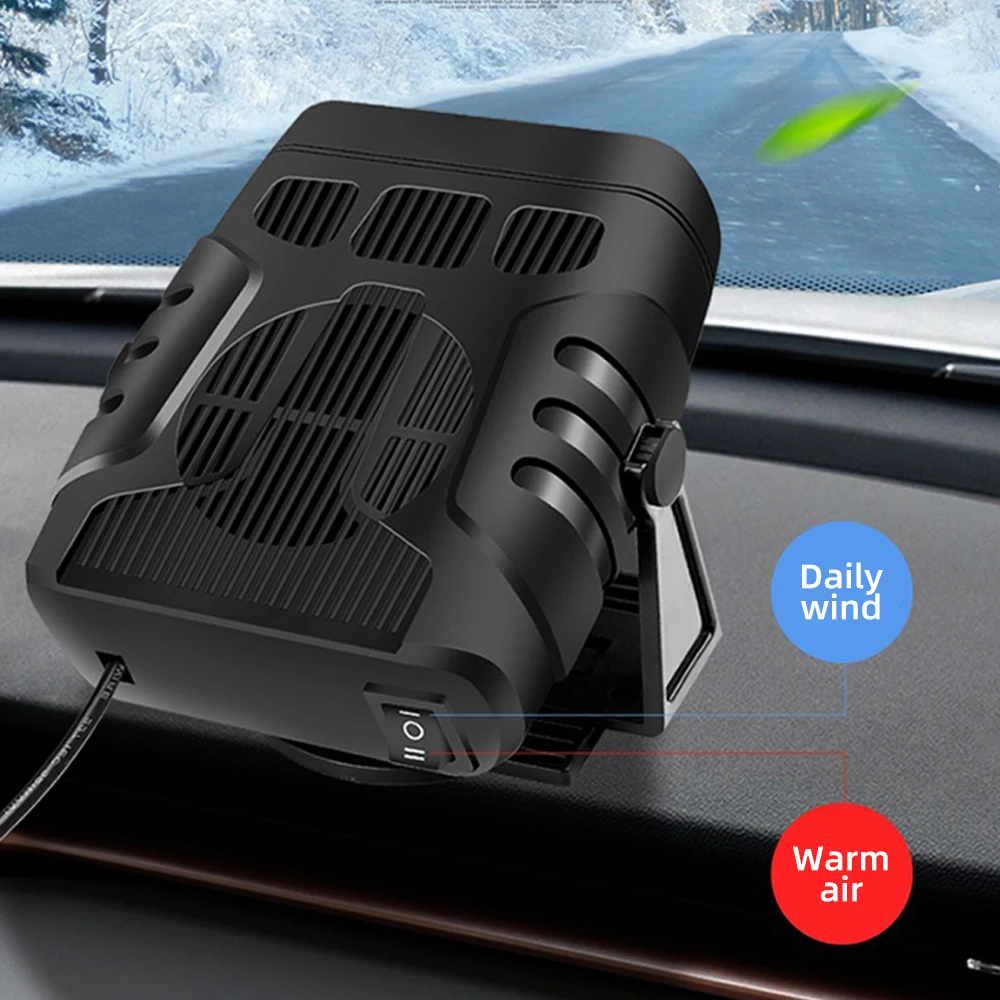 Car Heater 12V/24V Electric Heating Fan Adjustable Heating Cooling Windshield Dryer Defogging Demister Defroster Car Accessories