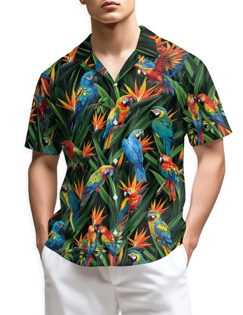 Japanese Dragon Pattern Hawaiian Man Shirts Women Black White Accent Casual Beachwear For Vacation Men's Shirt Clothing