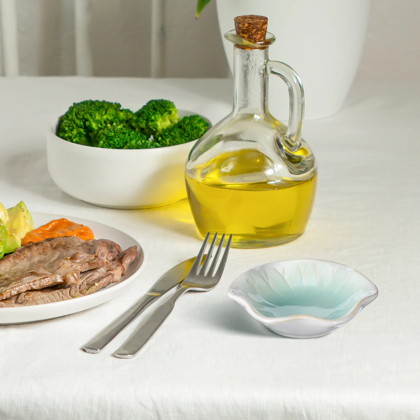 

6Pcs Small Ceramic Serving Bowls Kiln Effect Dipping Dishes for Condiments Appetizers Side Dishes Japanese Design Kitchen Snack