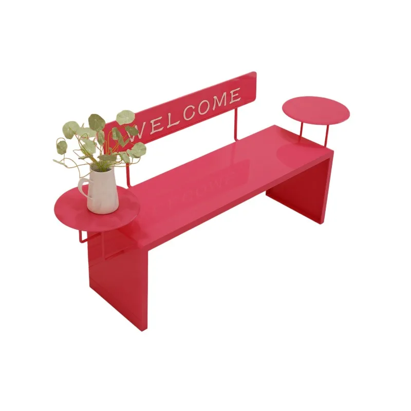 Outdoor Bench Park Bench, Milk Tea Coffee Shop Gym Rest Stool Shopping Mall Iron Seat Chair