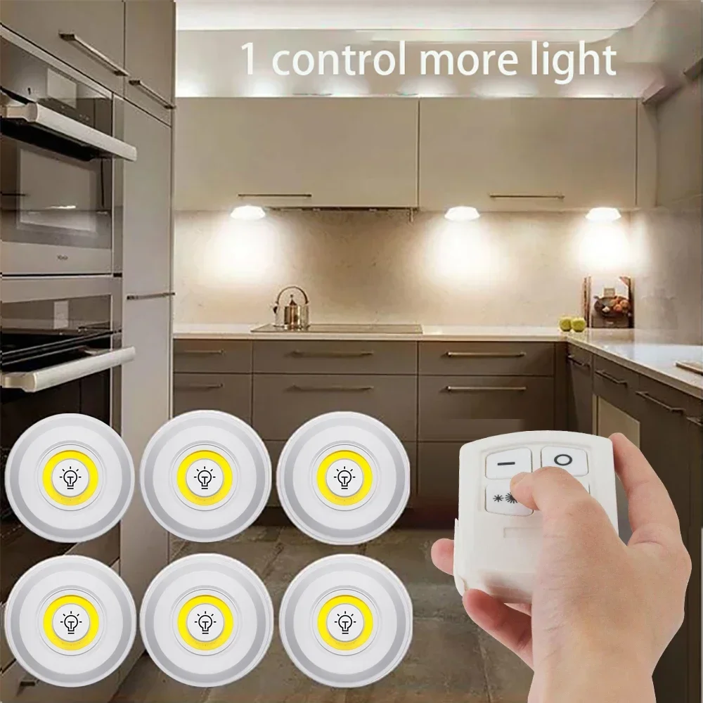 

Smart Wireless Remote Control Night Light Dimmable 3W COB Cabinet Decorative Mini Lamp Kitchen Closet Staircase Aisle Bathroom