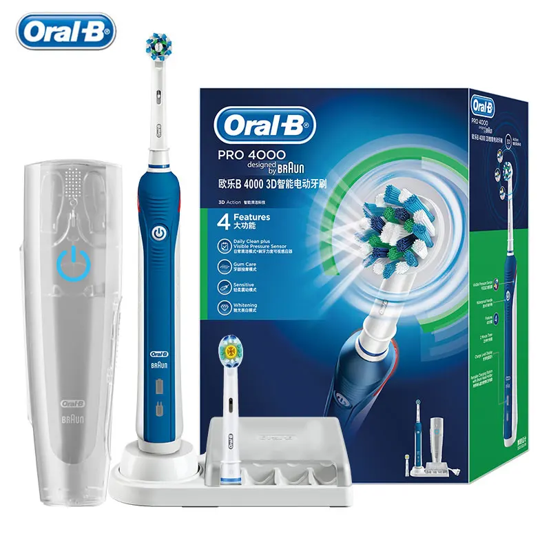 

Oral B Electric Sonic Toothbrushes 3D Rotation Teeth Daily Whitening Gum Care Smart Pressure Sensor Rechargeable Waterproof