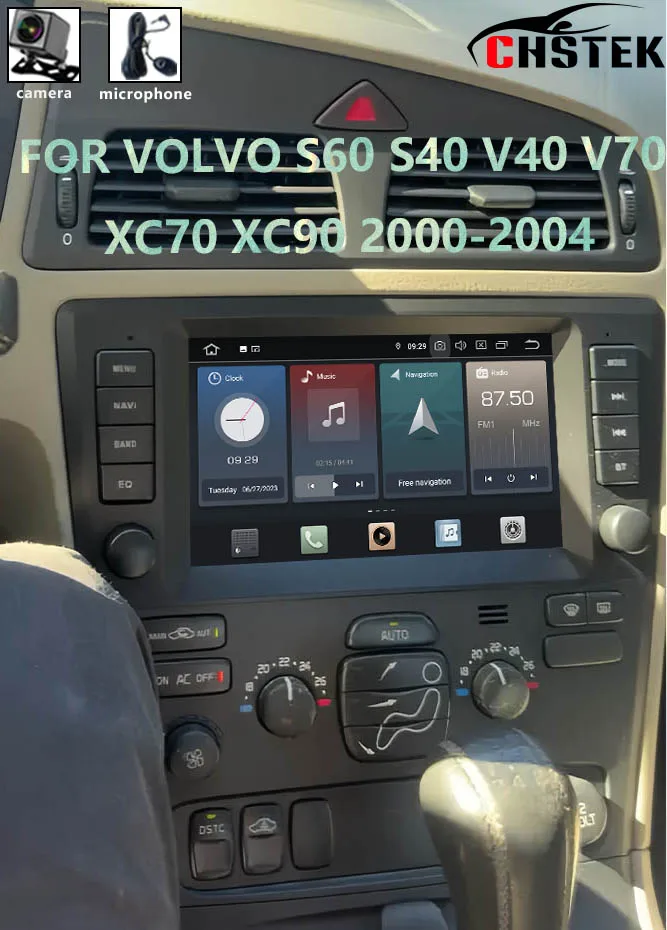Car OEM Radio For Volvo S60 S40 V40 V70 XC70 XC90 2000-2004 Stereo Bluetooth CHSTEK Navigation Android Wireless Carplay WIFI 4G