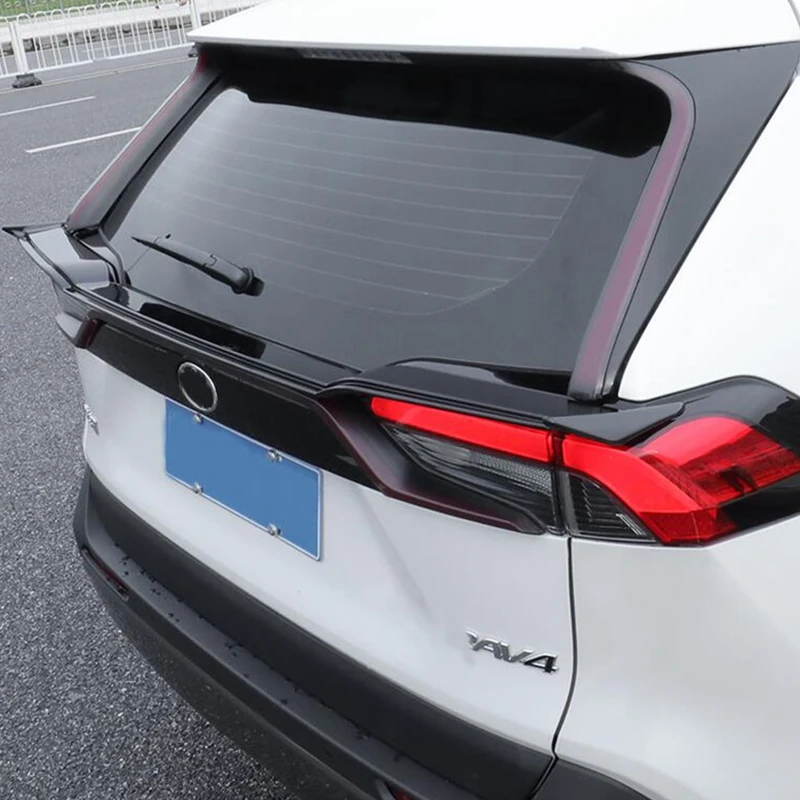 For Car Spoiler Accessory New Toyota RAV4 Rear Tail Light Lip Wing Tail FIN Refit ABS Material Body Kit 2020 2021 2022