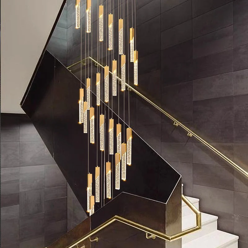 

Современное украшение дома, хрустальная люстра, лестница, подвесной светильник, подвесные светильники для гостиной, внутреннее освещение