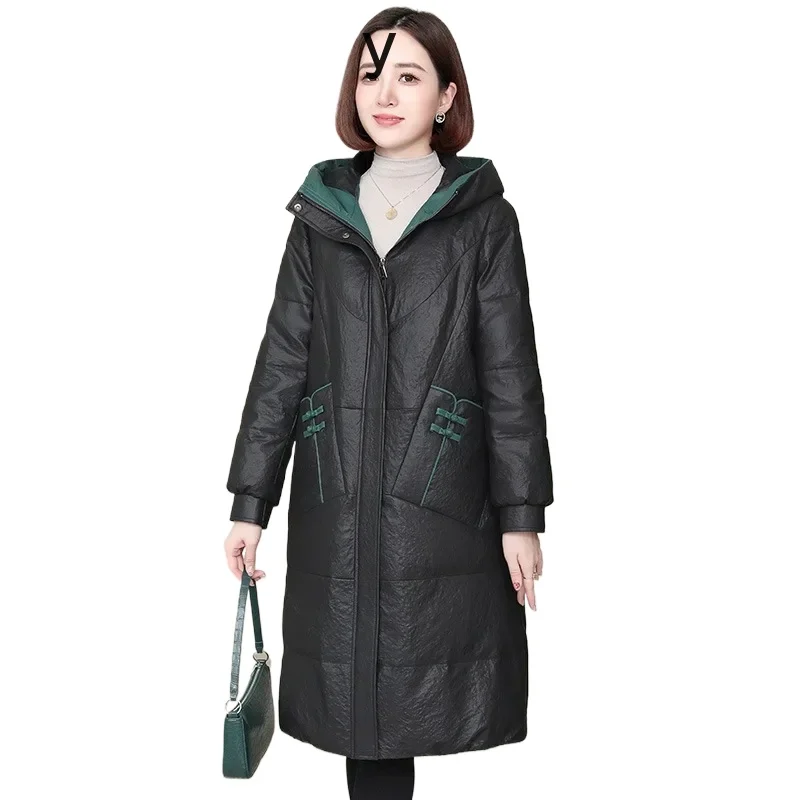 

Куртка из 100% натуральной овчины, женские зимние пуховики средней длины с капюшоном, женские пальто из натуральной кожи, пуховики Chaquetas