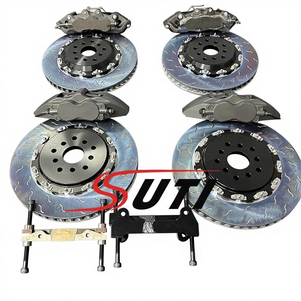 Front 6 Pot Rear 4 Pot Brake Caliper Kit Split-Type Slotted Brake Discs Performance Upgrade TA6 GD6 Auto