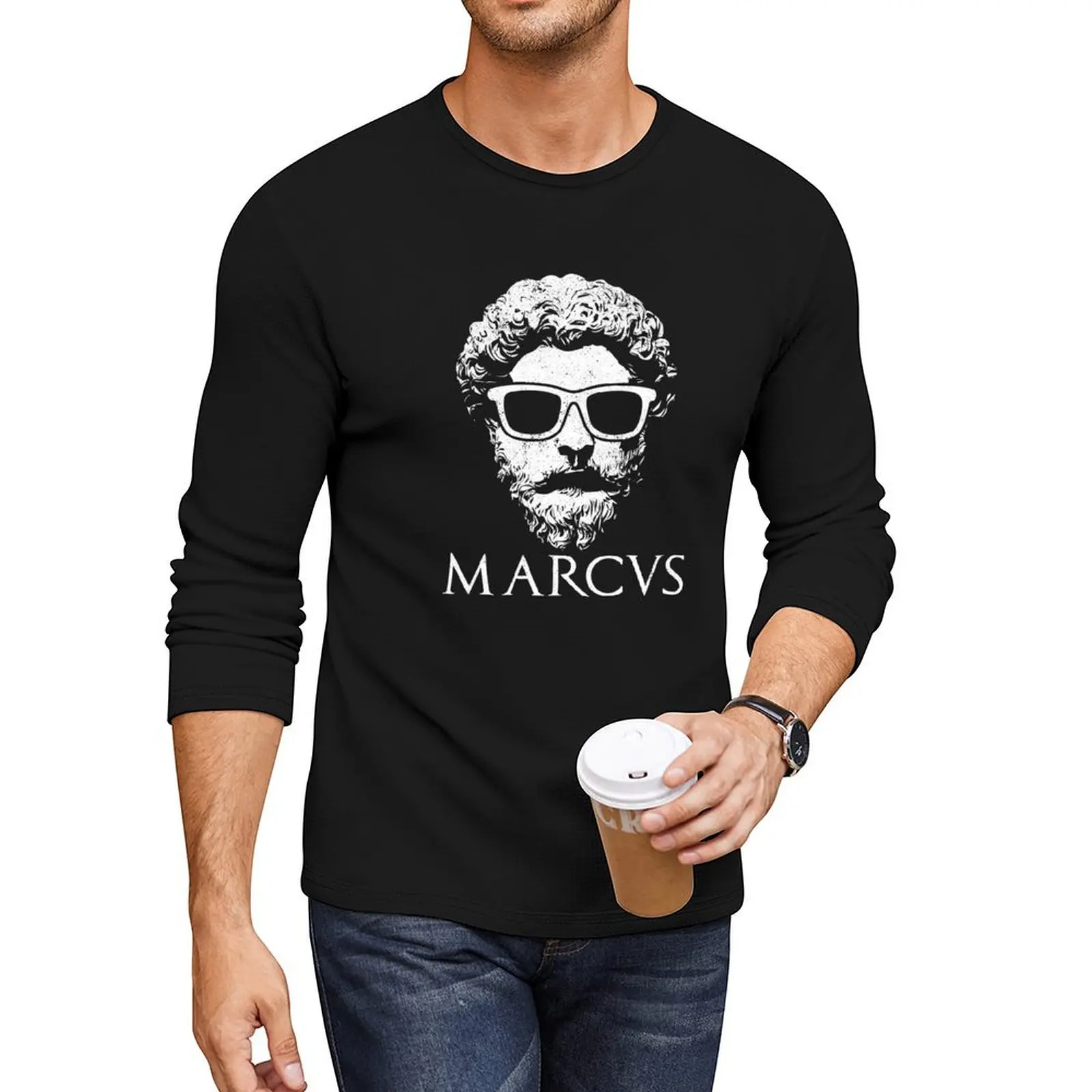 Stoicism Philosopher King Marcus Aurelius Tshirt Long T-Shirt boys animal print shirt tops Anime t-shirt mens cotton t shirts