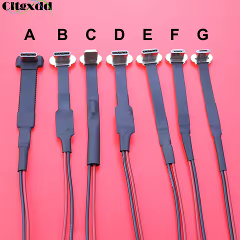 Type-C Micro USB Connector FPC 2Pin 3Pin W/ Resistor R1 Soft Flat Cable Male Charging Cable Fast Charge Wire Extention For Phone
