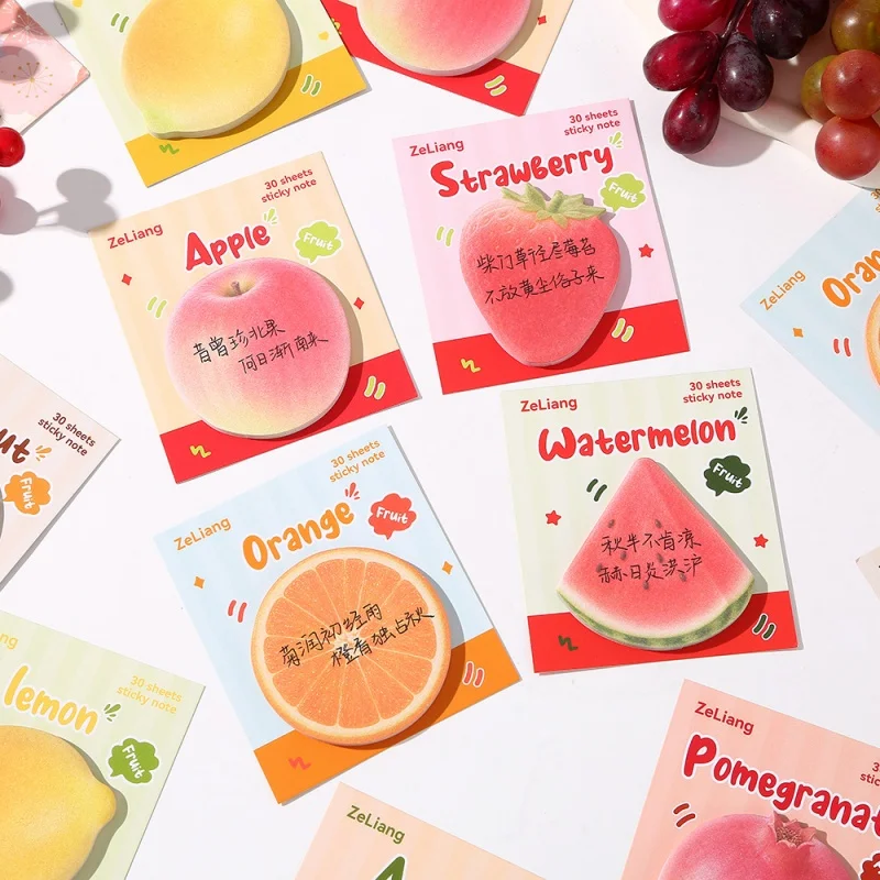48pcs/lot Creative Avocado Orange Strawberry Fruit Memo Pad Cute N Times Stationery Label Notepad Bookmark Post School Supplies
