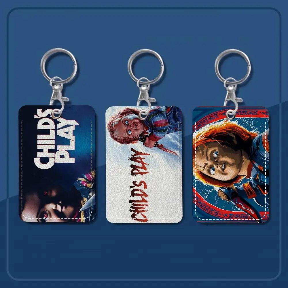 Horror Movie Child Play PU Soft Leather Rectangular Key Card Holder Induction Elevator Protection Cover Youth Faion Accory