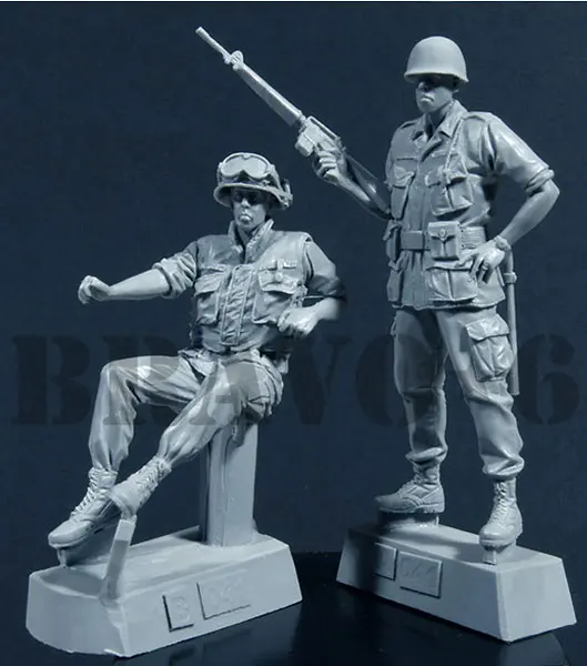 1/35 Scale Die-cast Resin White Model US Soldier Model Needs Manual Coloring Model Free Shipping