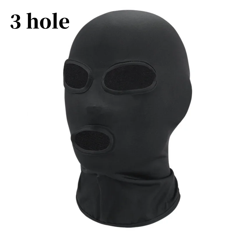 Zwart Full Face No Hole Cover Hoed Vrouwen Mannen Leger Tactische Cs Bivakmuts Cap Sun Uv Bescherming Fiets Motorfiets Multi-Hole Ski Masker