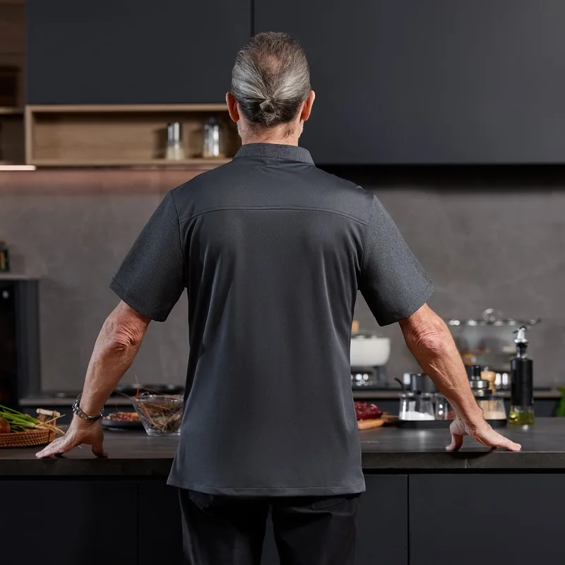 남녀 공용 셰프 재킷 반팔 전문 주방 유니폼 통기성 편안함