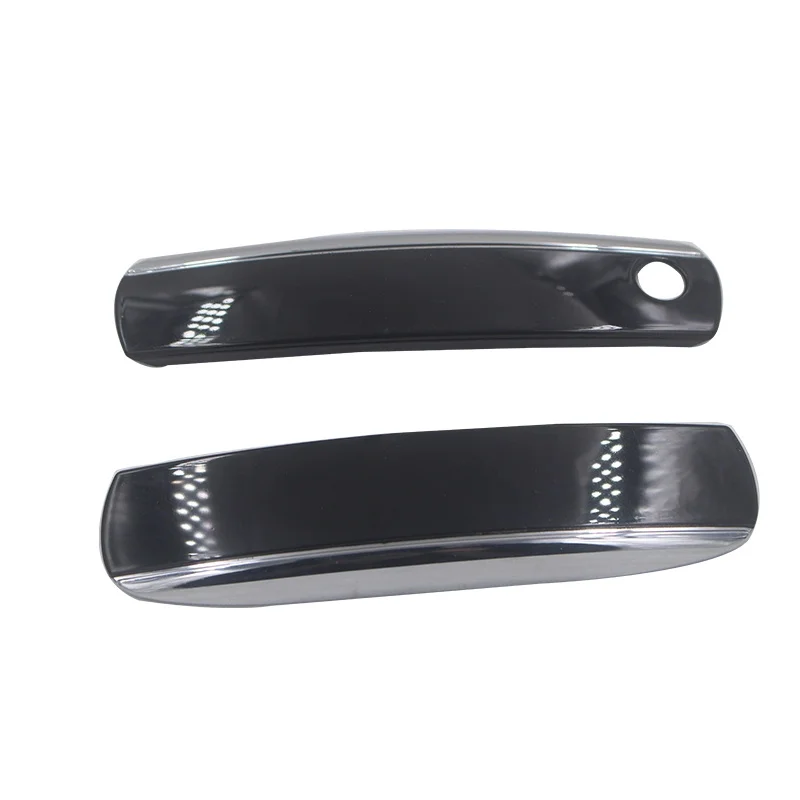 4 pcs Car Outside Door Pull Grab Handle Cover Black For AUDI A6 C6 2005-2011 Black Silver