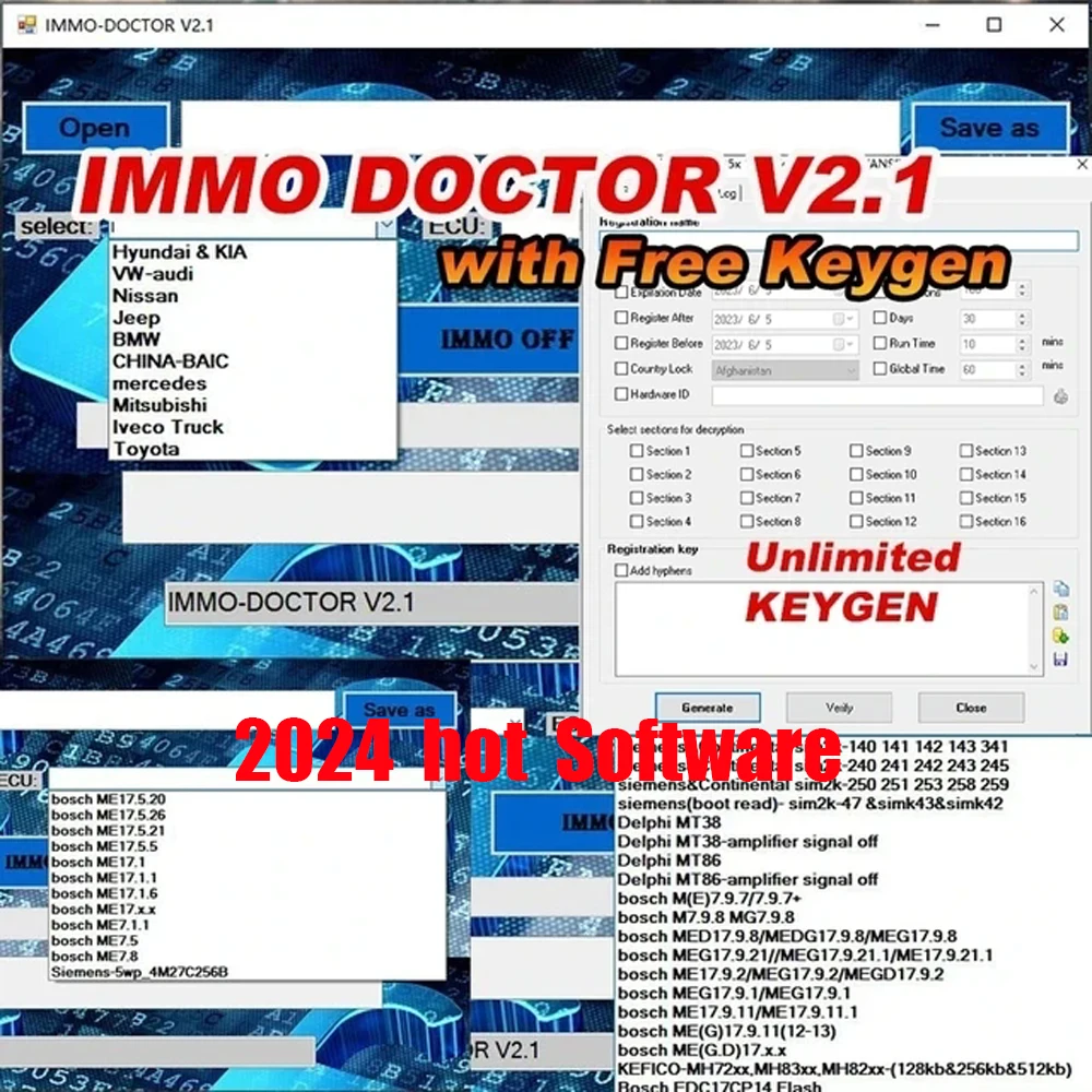 

2024 IMMO DOCTOR V2.1 MULTI BRAND With Unlimited KEYGEN Immo Off Immo Delete Software for sim2k MT38 ME 17.9.2 17.9.8 MED17.9.8