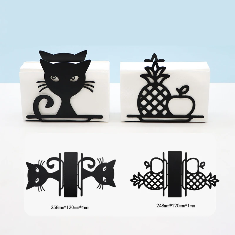 Desktop Tissue Holder Dynamic Aesthetic Tissue Holder Rack Iron Decoration Ornament Creative Napkin Holder For Family Meals Home