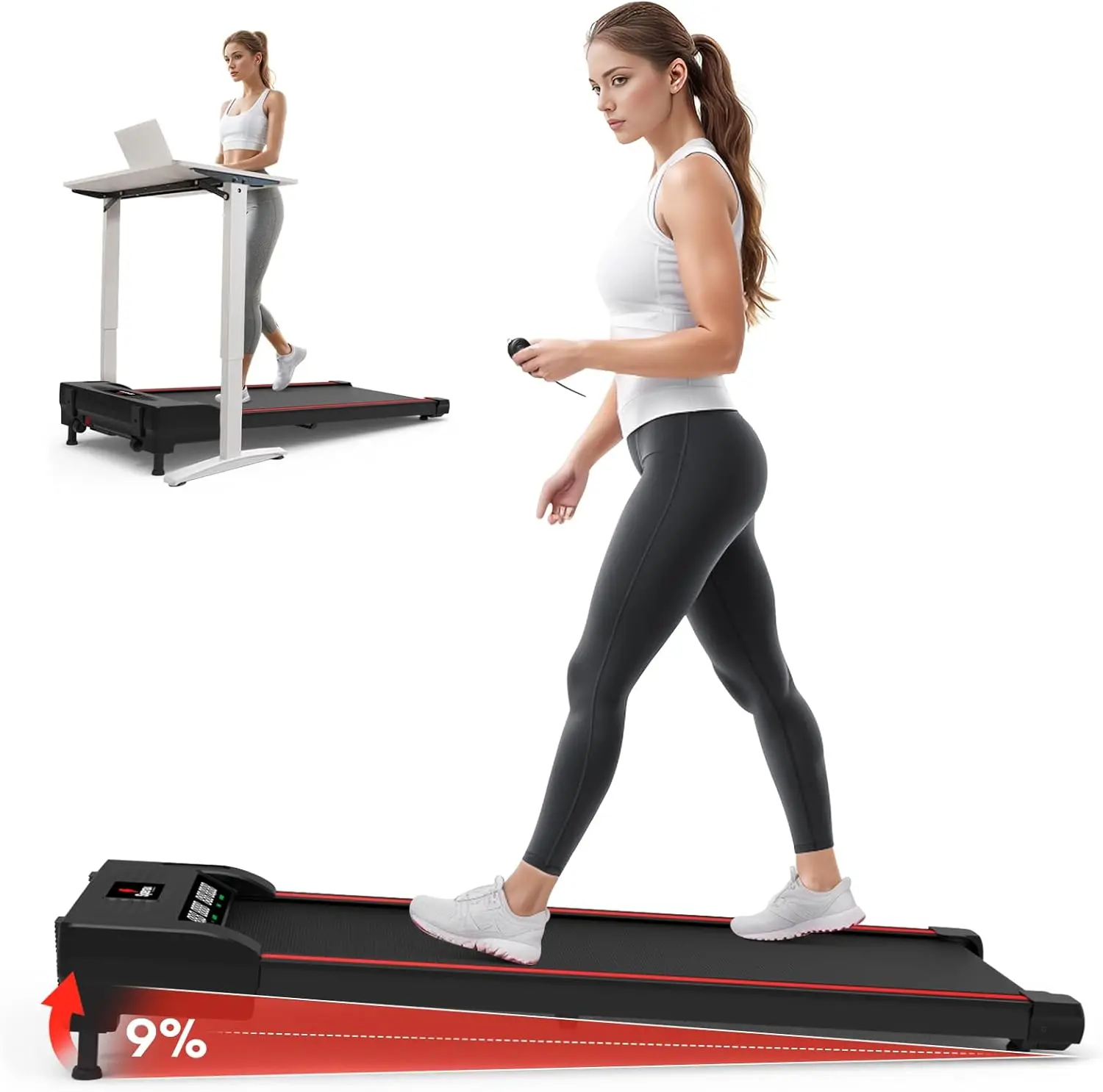 Walking Pad,Under Desk Treadmills for Home,320 Lbs Capacity,3 in 1 Portable Walking Treadmill