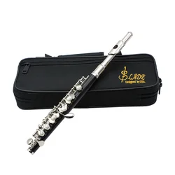 C Key Piccolo Half-Size Flute Professional Bakelite Black Silver Key Piccolo With Padded Case Cleaning Cloth Stick Screwdriver