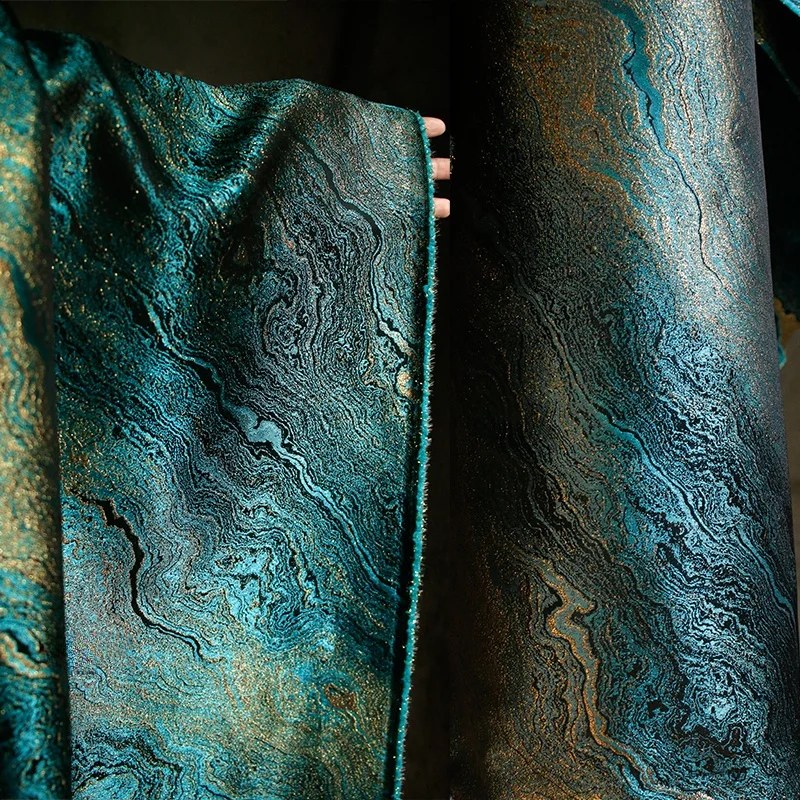 

Thi Vintage Chinese Sle Wall Painting Clothing Fabric Texture Tissue Gold Embroidered Double Sided Satin Ribbon Material