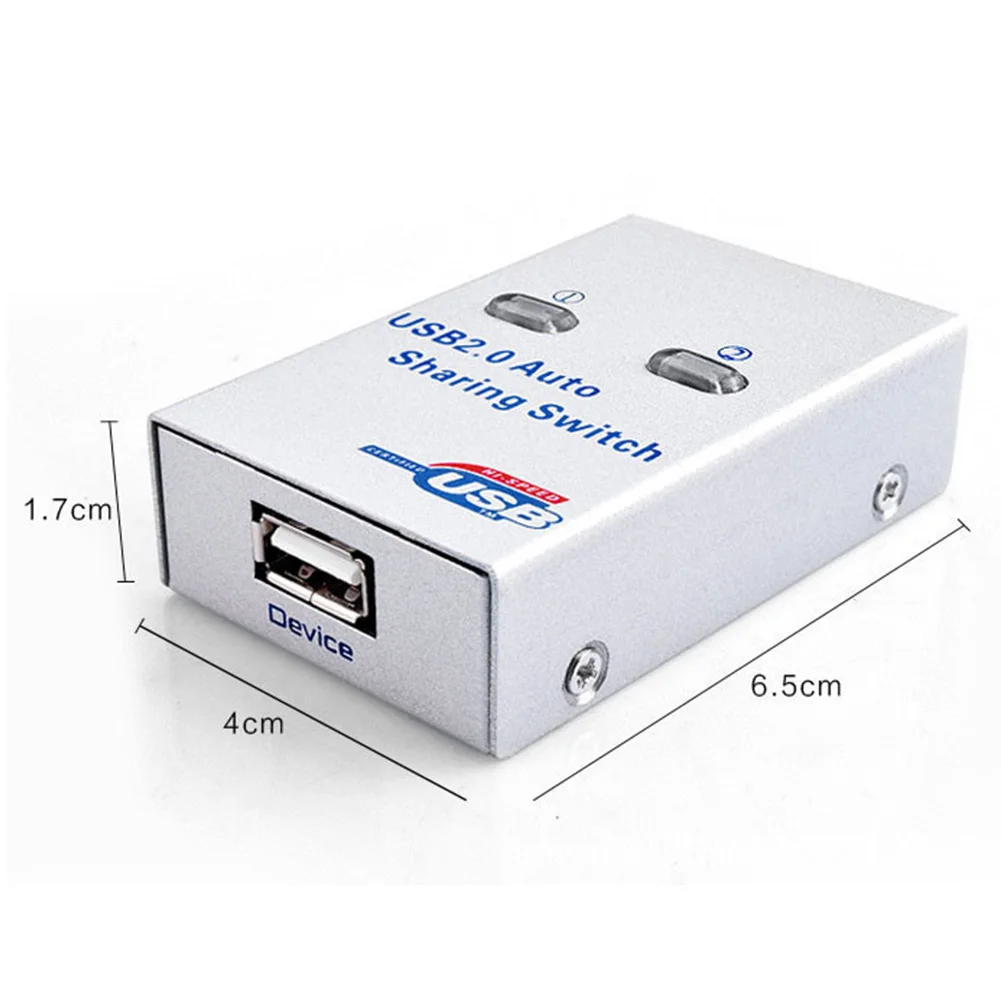 Divisor USB 2,0, interruptor para compartir automático para 2 PC, impresoras de ordenador, conmutador Hub de 2 puertos, 2 hostes, compartir una impresora, afilador USB