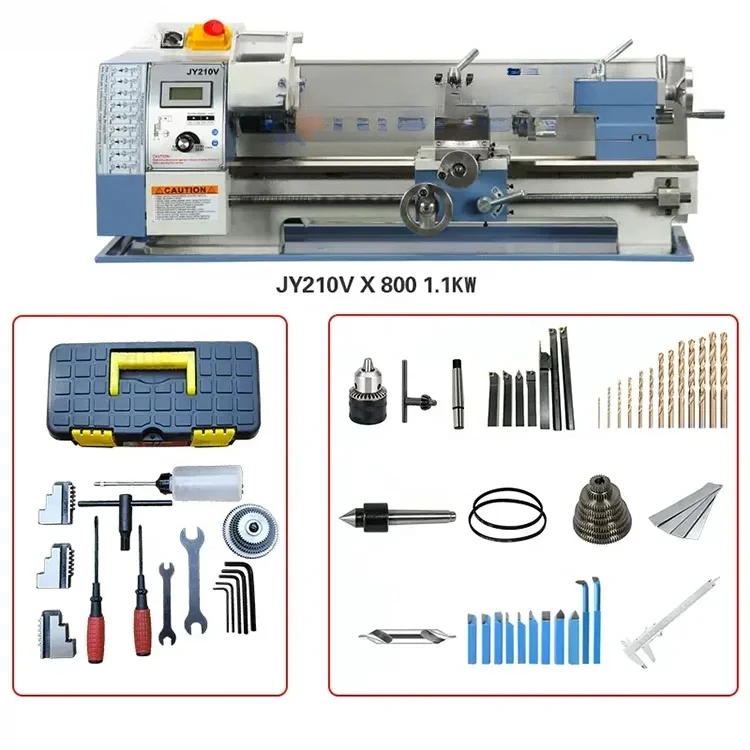 210x400 Metal Lathe Machine 8x16 Veritable Speed Bench Lathe Machine Small Mini Manual Lathe