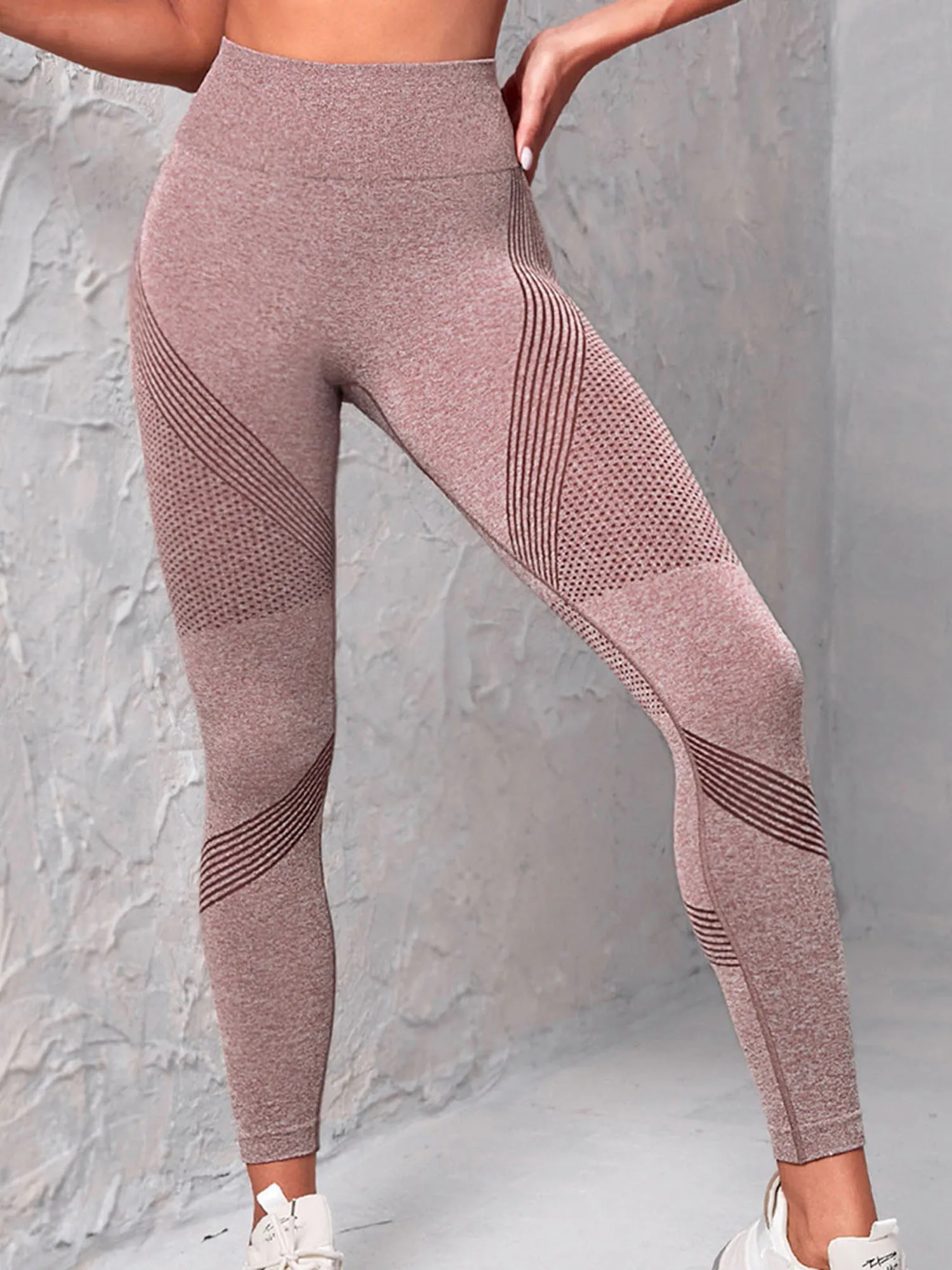 Leggings de compressão de cintura alta com tecnologia de levantamento de bumbum para mulheres – Calças de ioga com controle de barriga e design de contorno elástico