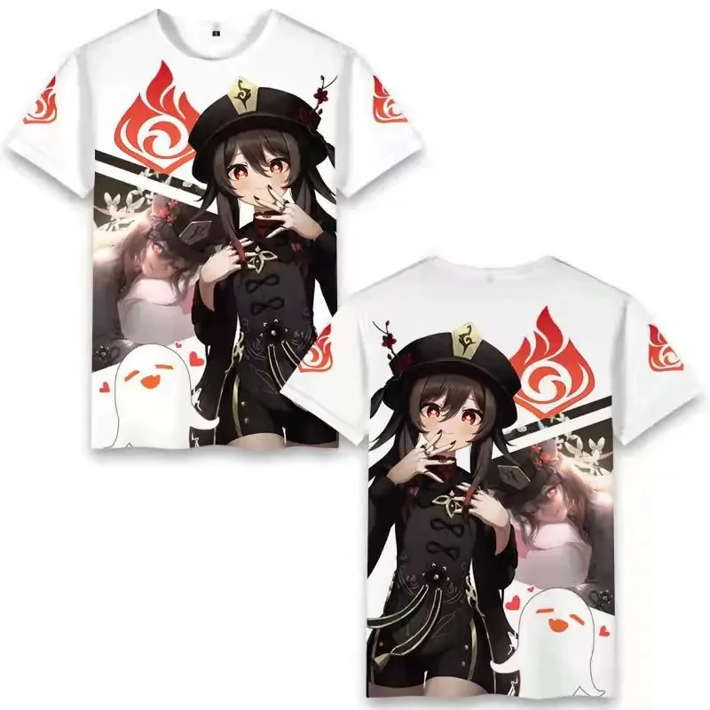 Funny 3D T-shirt Anime Game Genshin Impact Printing T-shirt Men Women Short Sleeve Tops Harajuku Casual Boy Girl Streetwear Tees