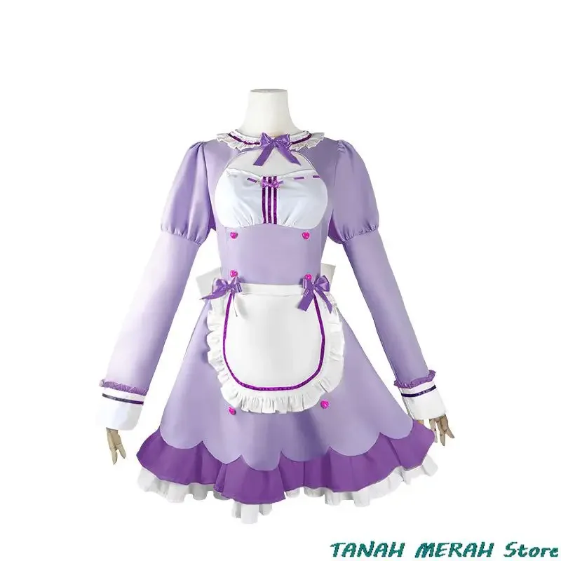 Gioco Anime Nekopara Chocola Vanilla Costume Cosplay Parrucca Abito da cameriera Lolita Servo Gonna Donna Sexy Kawaii Festa di compleanno Vestito