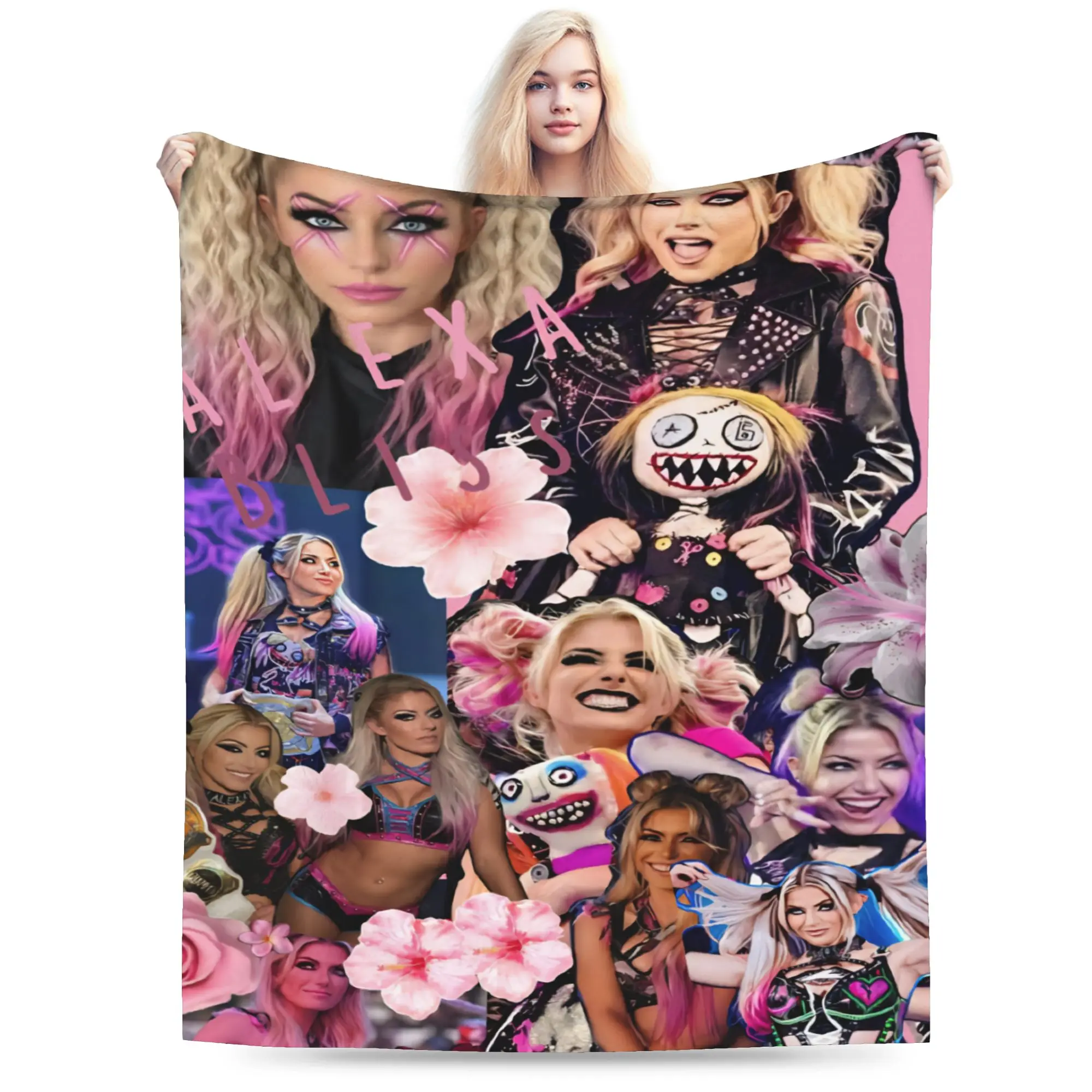 Alexa Bliss wrestler Blanket Multiple Sizes Soft Fuzzy Plush  Throw Blankets for Sofa Couch and Bed