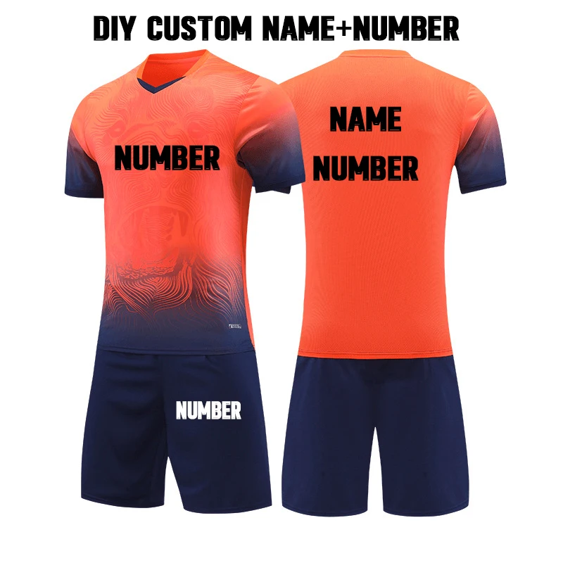 23/24 Custom Football Uniform Set Soccer Jersey for Men Kids Quick Drying Breathable Man Children 2 Piece Team Club Training