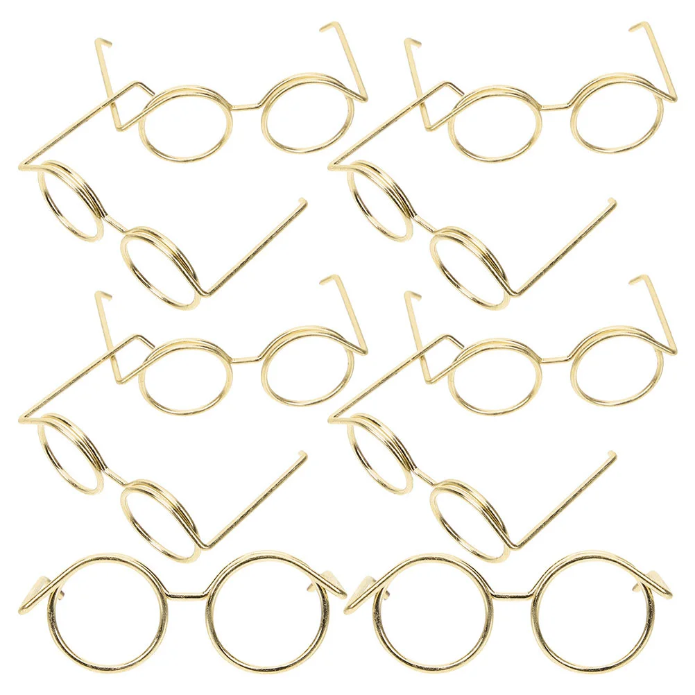 10 Pcs Glasses Fashion Miniature Eyeglasses Props Steel Wire Decorative Decors for Metal Dolls Sunglasses Bulk Baby