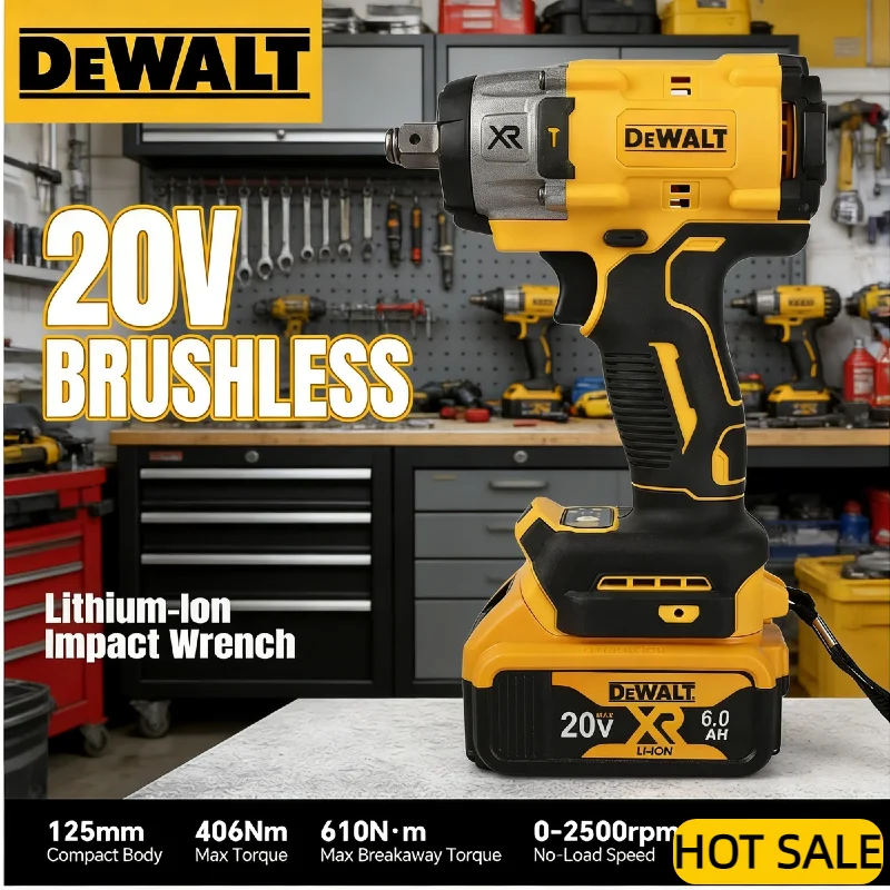 dewalt-brushless-impact-wrench-406nm-torque-20v-1-2-drive-0-2500rpm-for-automotive-bolt-tightening-construction-fastening