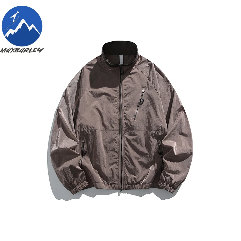 Maxbarley Jacket Outdoor Hiking Triple Proof Stand Collar Jacket Men Autumn Durable Moisture Wicking Quick Dry Thin Garment