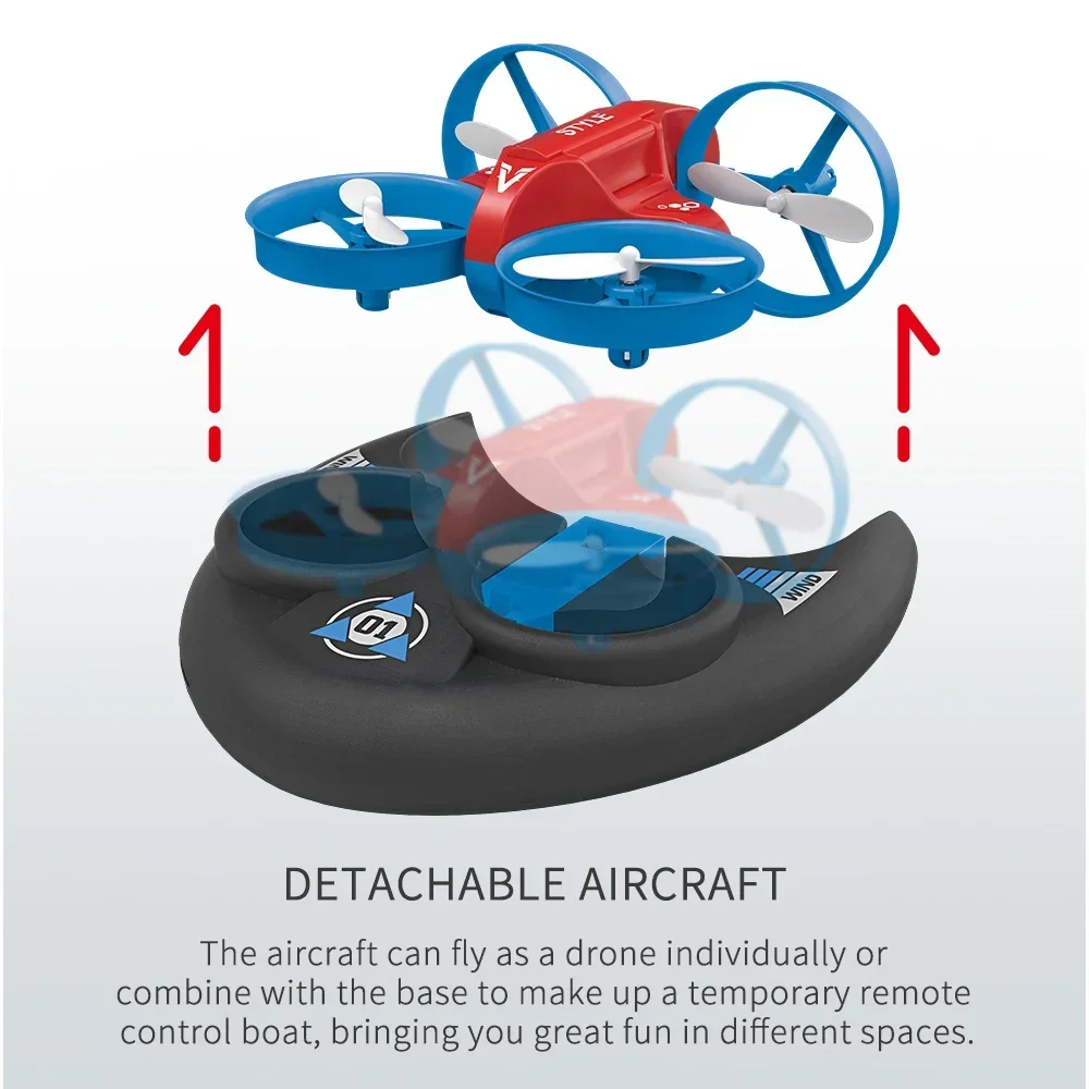 JJRC H101 2.4G Rc Water Land and Air Four Axis Flying Hovercraft Remote Control Vehicle 3-in-1 Rc Mini Drone Children Toy Gift