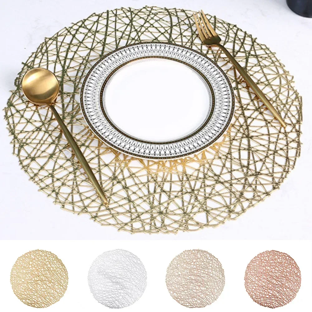 Placemats Hollow PVC Meal Mat Dining Table Heat Insulation Non-Slip Tableware Bowl Pads Kitchen Drink Cup Coasters Table Decor