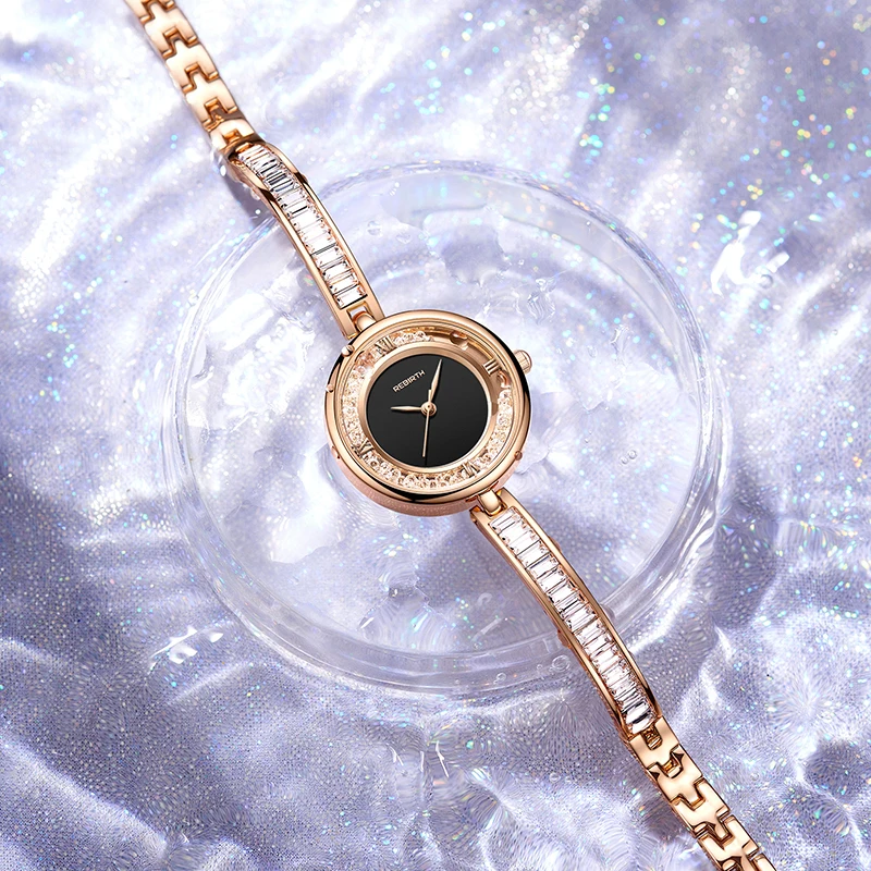 ساعات نسائية من الذهب الوردي ، العلامة التجارية الأعلى ، الفخامة ، السيدات ، ساعات المعصم ، الكوارتز ، الفولاذ الكامل ، ساعة نسائية