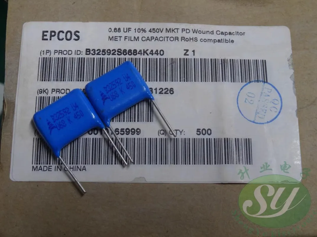 

10PCS EPCOS 0.68uf/450v 680nf u68 684 The new 15MM film capacitor B32592S6684K